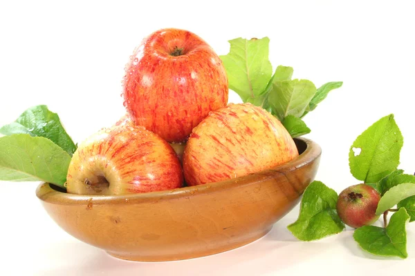 Apples with leaves — Stock Photo, Image