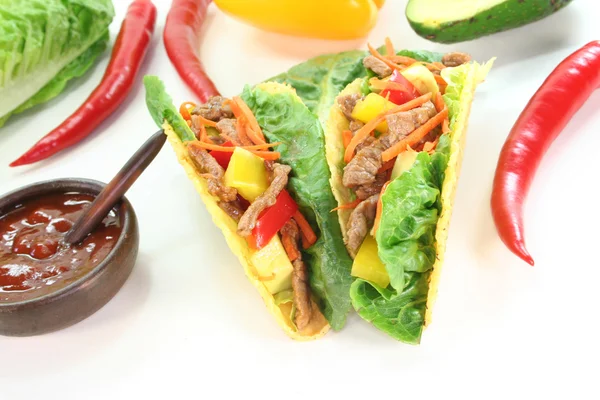 Meksykańskie tacos z wołowiną — Zdjęcie stockowe