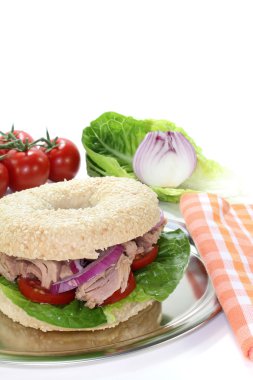 Bagel with tuna clipart