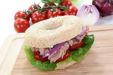 Bagel with tuna clipart