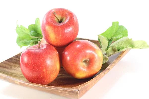 Apples with leaves — Stock Photo, Image