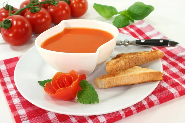 Krémová rajčatová polévka — Stock fotografie