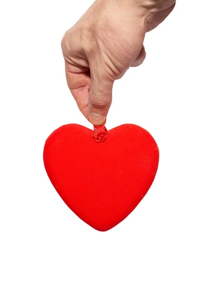 Большое валентинное сердце в руке . — стоковое фото
