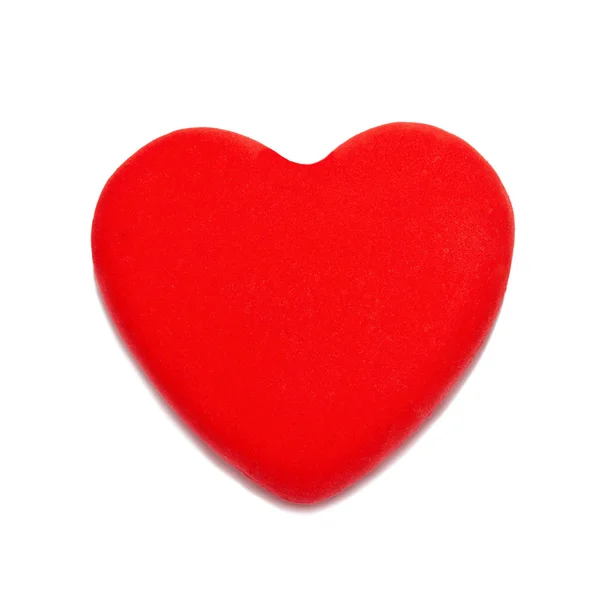 Κόκκινο Αγίου Βαλεντίνου καρδιά που απομονώνονται σε λευκό. — Φωτογραφία Αρχείου