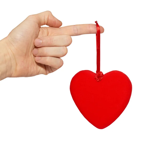Большое валентинное сердце в руке . — стоковое фото