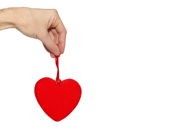 Grande coração de Valentim em uma mão . — Fotografia de Stock