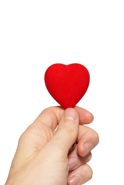 Μικρό Αγίου Βαλεντίνου καρδιά σε ένα χέρι. — Φωτογραφία Αρχείου