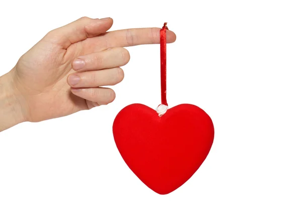 Gran corazón de San Valentín en una mano . —  Fotos de Stock
