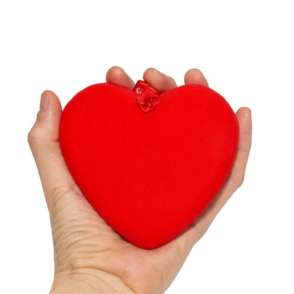 Nagy Valentin szív a kéz. — Stock Fotó