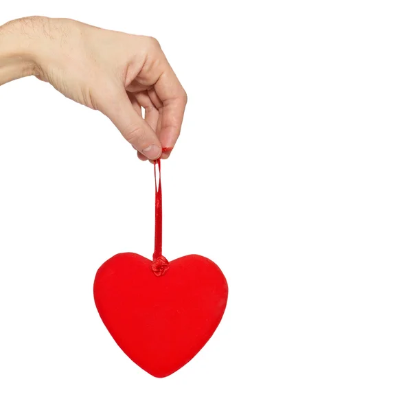 Gran corazón de San Valentín en una mano . — Foto de Stock