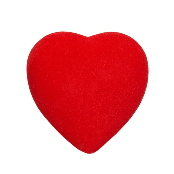 Červená valentine srdce izolované na bílém. — Stock fotografie