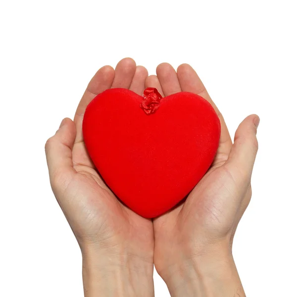El corazón grande de San Valentín en las manos . —  Fotos de Stock