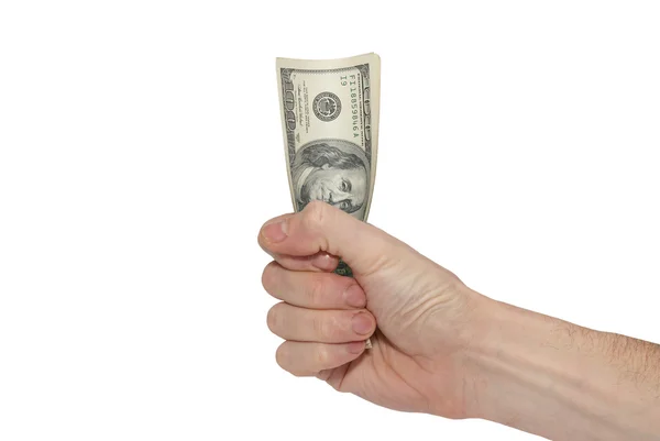 Рука с американскими долларами — стоковое фото