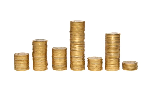 Diagram of golden coins — Stock Photo, Image