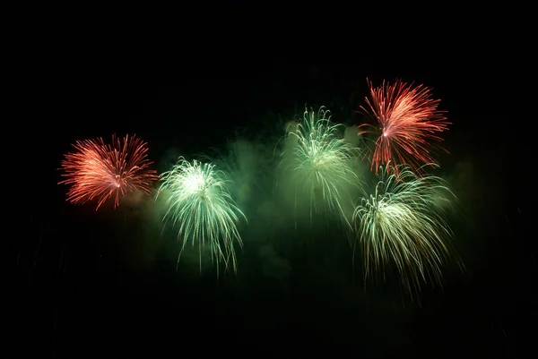 Hermoso saludo y fuegos artificiales — Foto de Stock