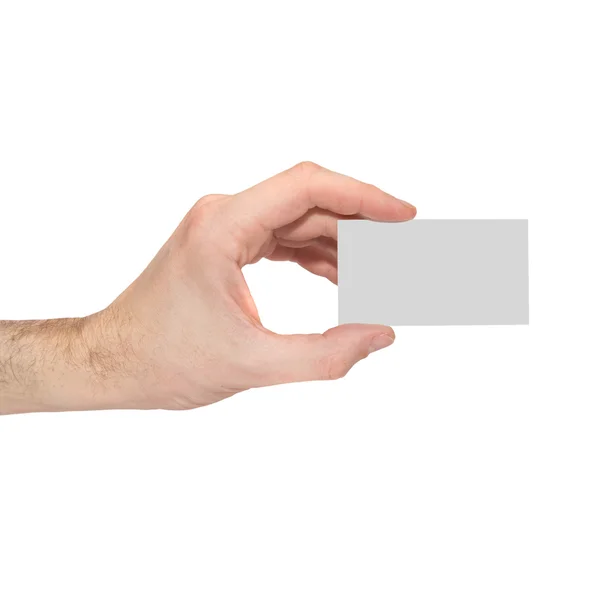 Graue Karte leer in der Hand — Stockfoto
