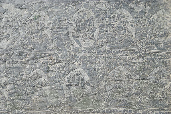 Буддийские каменные картины — стоковое фото