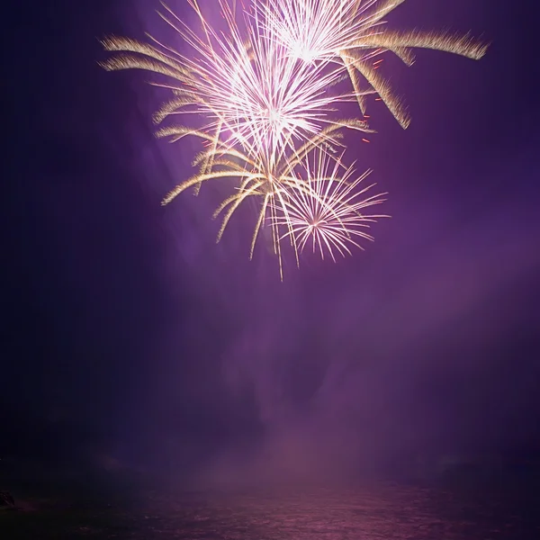 stock image Salute, fireworks above the bay. Sevastopol.