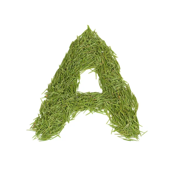 Alfabeto verde, letra A — Fotografia de Stock