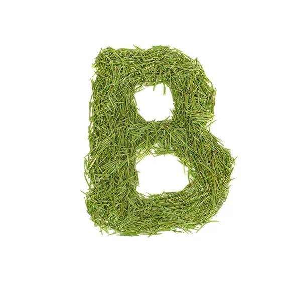 Zielony alfabet, litery b — Zdjęcie stockowe
