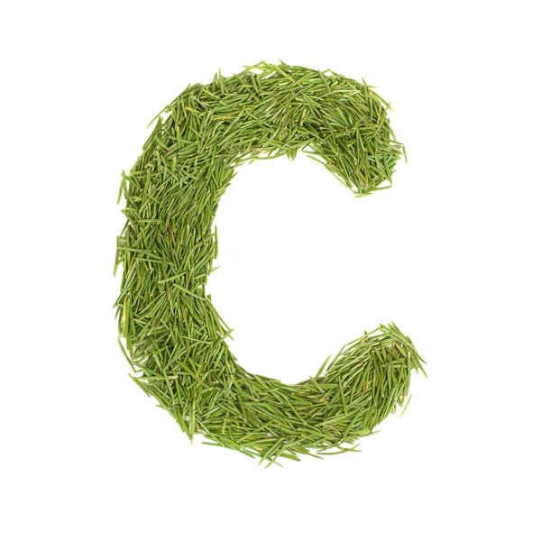Grünes Alphabet, Buchstabe c — Stockfoto