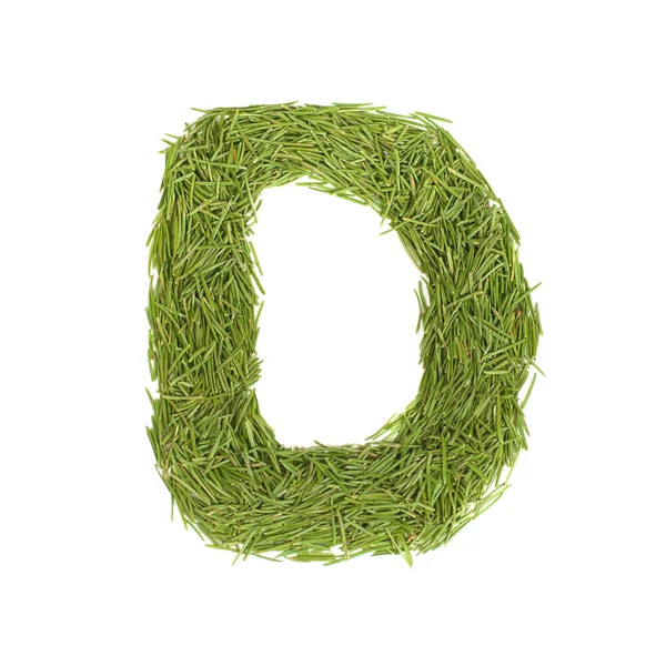 Зелений алфавіт, літера D — стокове фото
