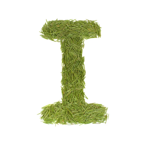 Green alphabet, letter I — Stock Photo, Image