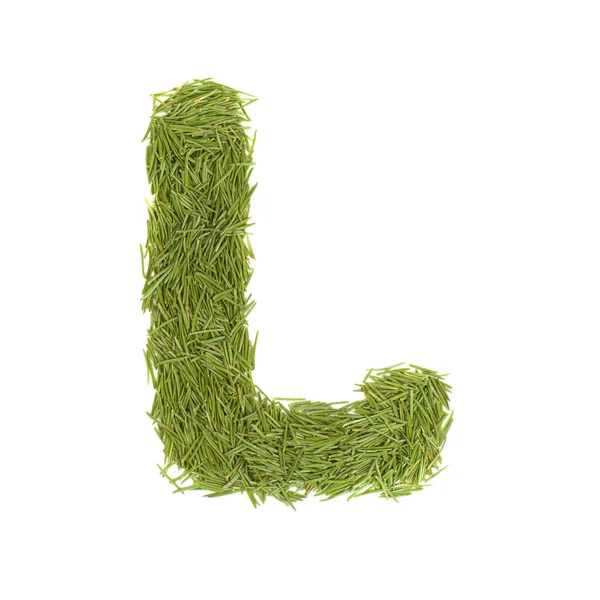 Зеленый алфавит, буква L — стоковое фото