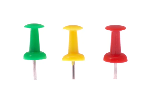 Three colored pins — Stock Photo, Image