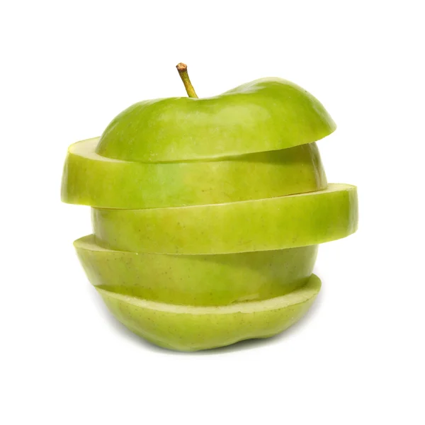 Plátky zelené jablko — Stock fotografie