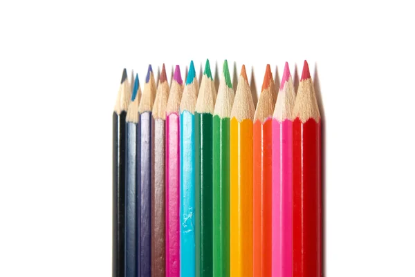 Raw of colored pencils — Stock Photo, Image
