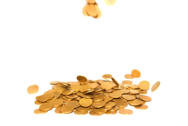 Eső az arany érmék — Stock Fotó