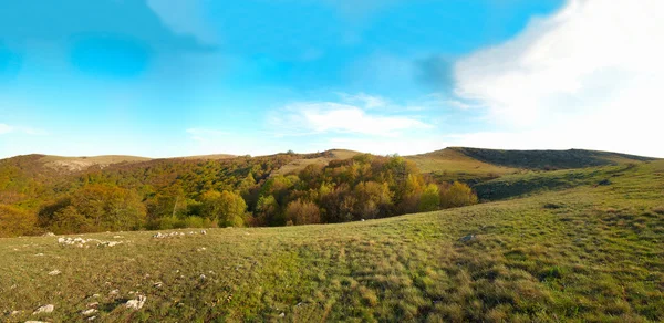 Panorama. Hills with cloudscape — Stock Photo, Image