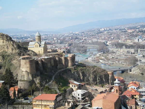 Georgia - Tbilisi centro città panoramica — Foto Stock