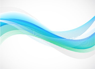 Abstract background of blue wave on white clipart