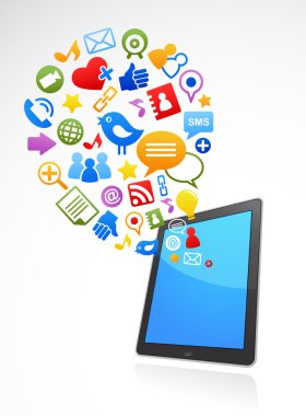 Vector smart phone social media icons
