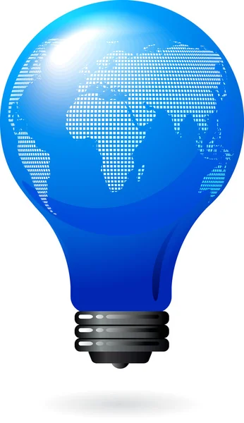 Light bulb with world map — Stock Vector