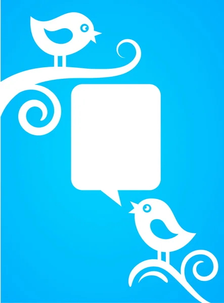 Background mit blauen Vögeln — Stockvektor