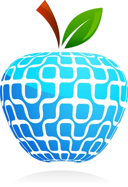 A aldeia global - maçã abstrata de tecnologia — Vetor de Stock