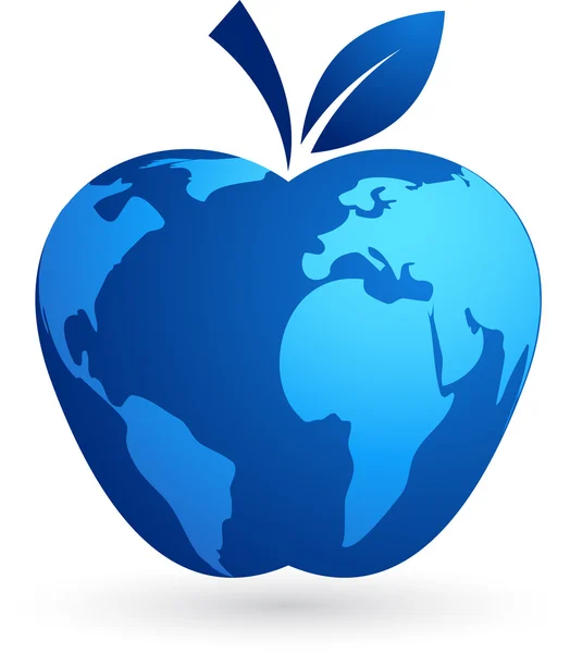 La aldea global - manzana del mundo — Vector de stock