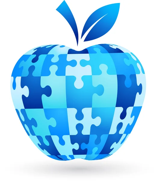 Puzzle jablko — Stockový vektor