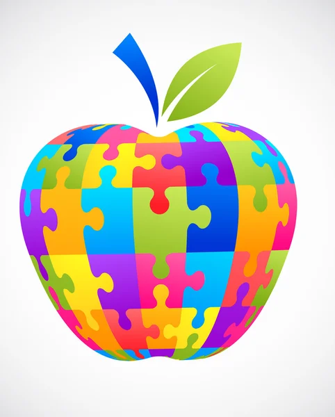 Apple puzzle — Stock Vector