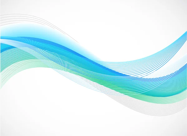 白地に青の波の抽象的な背景 — ストックベクタ