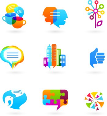 Social network icons and graphic elements clipart