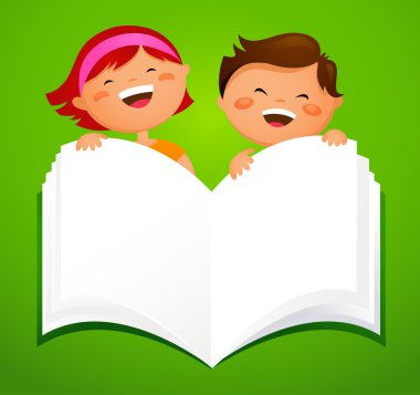 -çocuklar için açık bir kitap ile okula dönüş