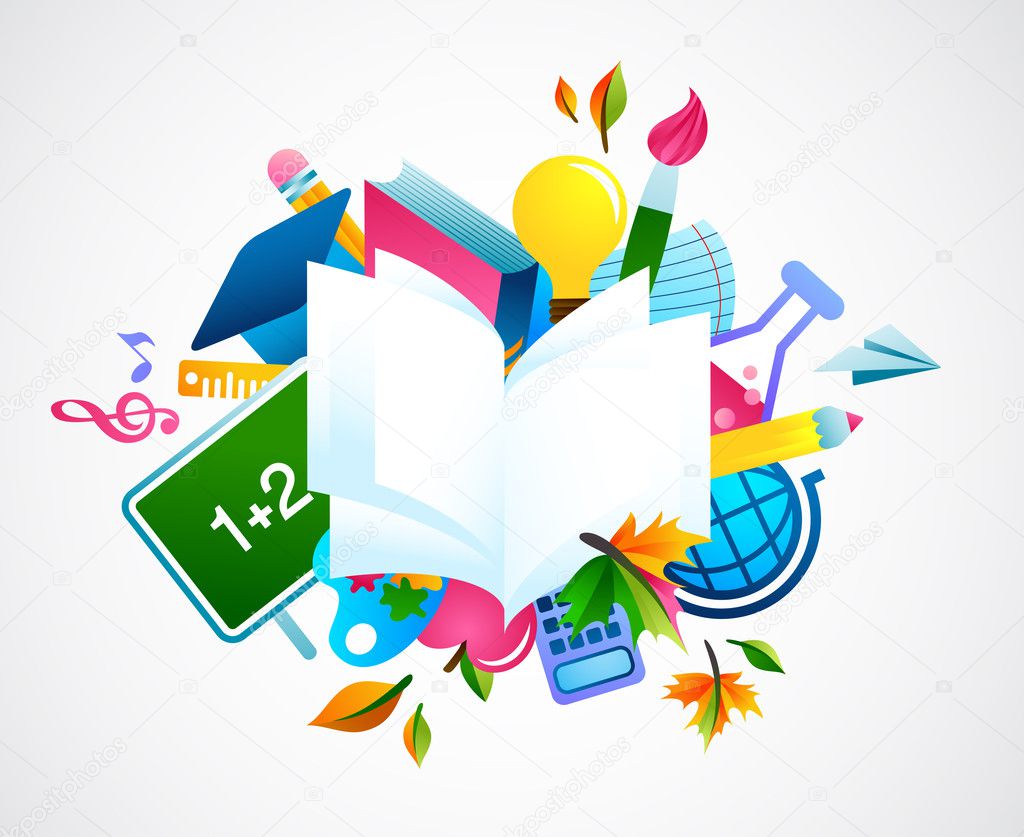 Back to school - colorful background