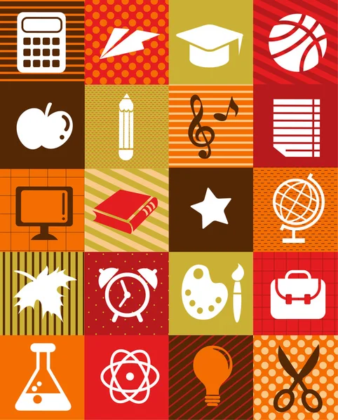 Back to school - background with education icons — Stock Vector