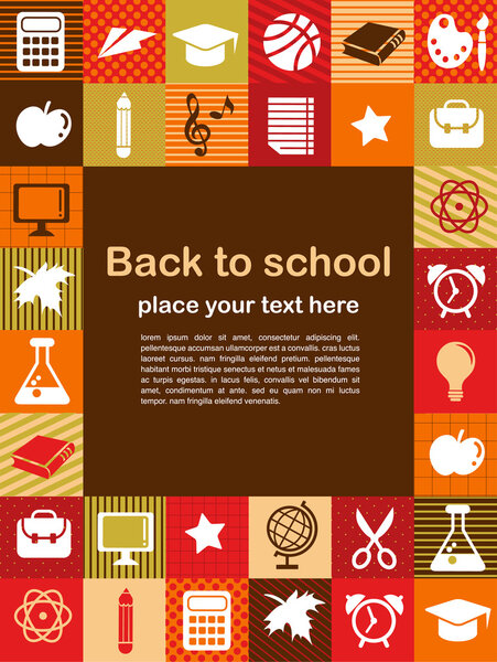 Back to school - background with education icons
