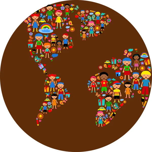 Planète des enfants, illustration vectorielle colorée — Image vectorielle