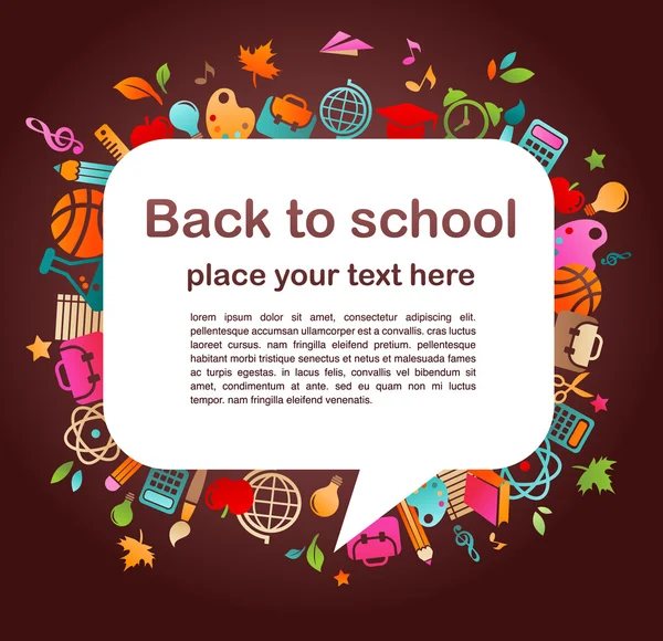Retour à l'école - arrière-plan avec des icônes de l'éducation — Image vectorielle